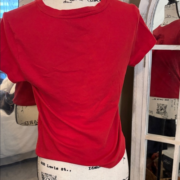 Red Tee with Ruffle Heart Design - Picture 5 of 7